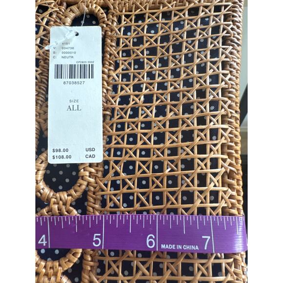 Anthropologie Woven Rattan Bali Boho Tote Bag -NWT - Picture 6 of 8